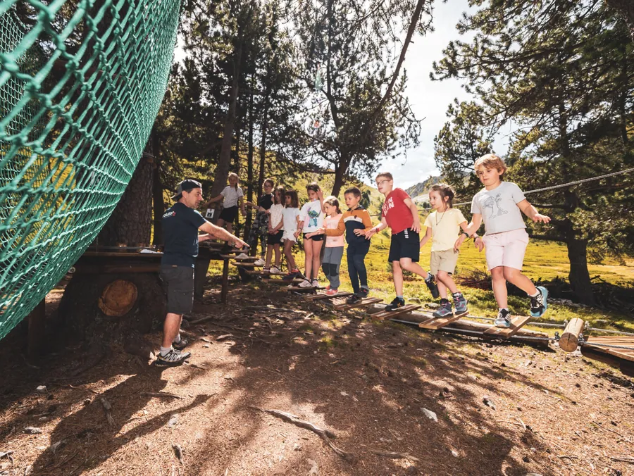Le groupe au départ du parcours aventure