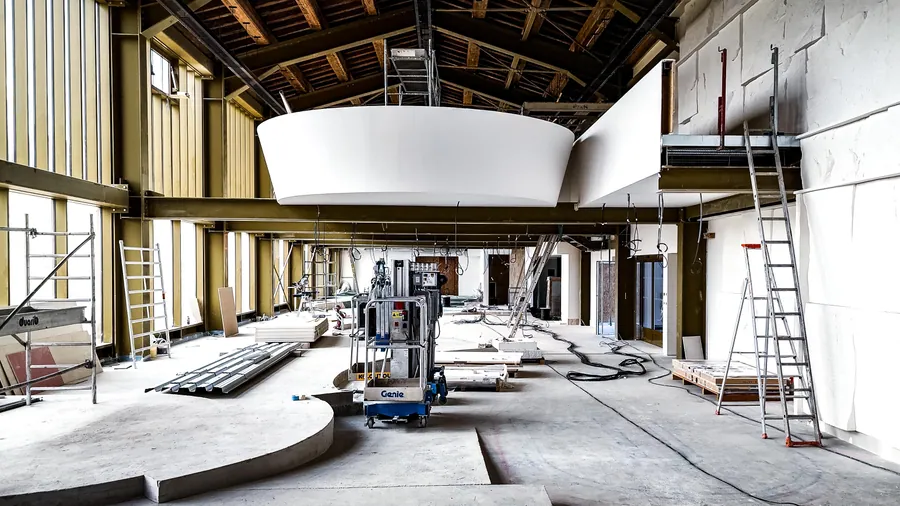 Les volumes intérieurs pendant les travaux