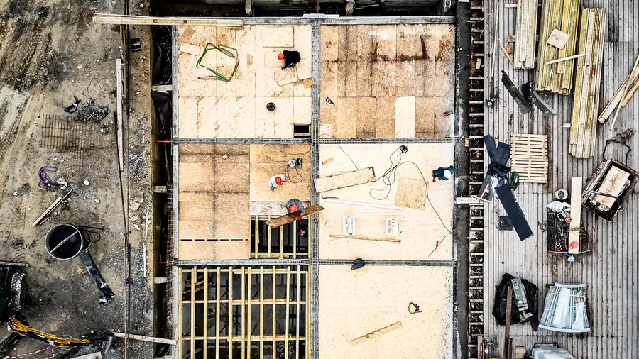 Vue verticale du chantier et de sa structure