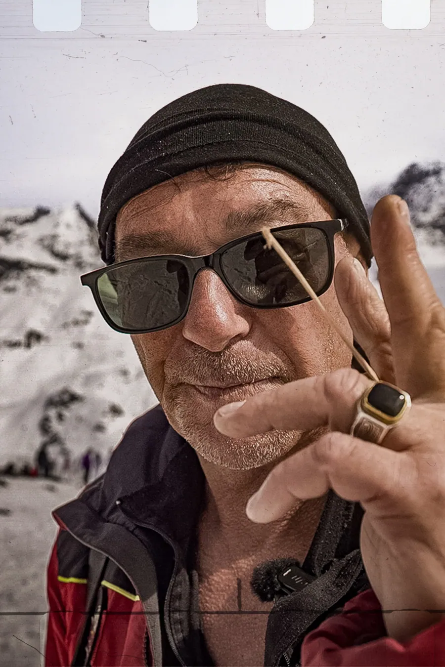 Portrait d’un pisteur pour le film de départ à la retraite aux Arcs