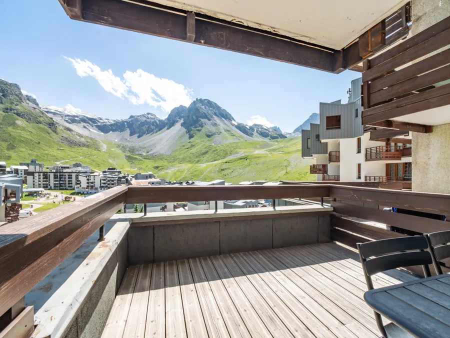 Balcon et vue sur les montagnes à Tignes