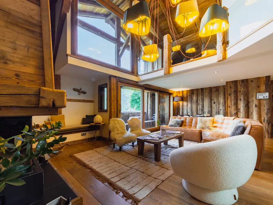Le salon de la maison Wanderful Life à Saint-Gervais